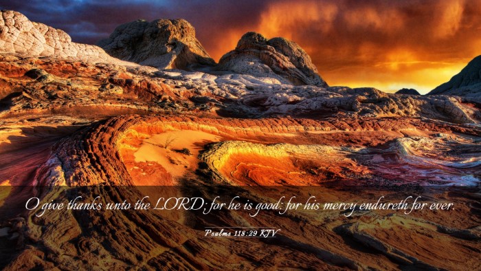 Picture 03 - Psalms 118:29 KJV Desktop Wallpaper - O give thanks unto the LORD; for he is good: for - Desktop Bible Verse Wallpaper