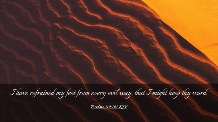 Picture 03 - Psalms 119:101 KJV Desktop Wallpaper - I have refrained my feet from every evil way, - Desktop Bible Verse Wallpaper