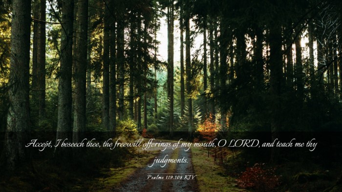 Picture 03 - Psalms 119:108 KJV Desktop Wallpaper - Accept, I beseech thee, the freewill offerings of - Desktop Bible Verse Wallpaper