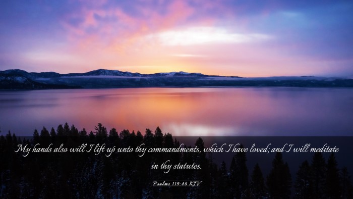 Picture 03 - Psalms 119:48 KJV Desktop Wallpaper - My hands also will I lift up unto thy - Desktop Bible Verse Wallpaper