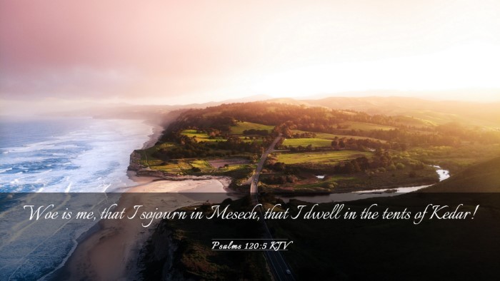 Picture 03 - Psalms 120:5 KJV Desktop Wallpaper - Woe is me, that I sojourn in Mesech, that I dwell - Desktop Bible Verse Wallpaper