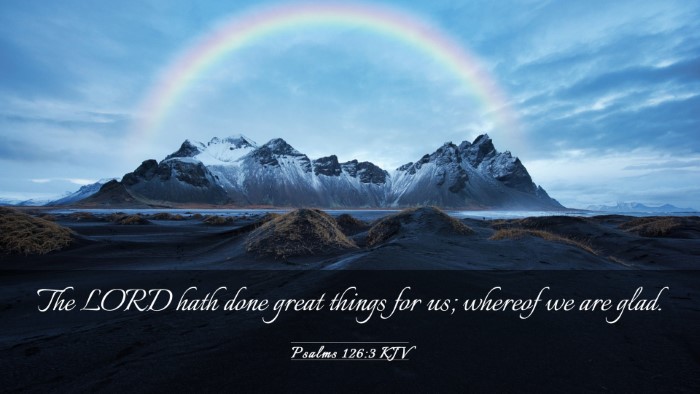 Picture 03 - Psalms 126:3 KJV Desktop Wallpaper - The LORD hath done great things for us; whereof - Desktop Bible Verse Wallpaper