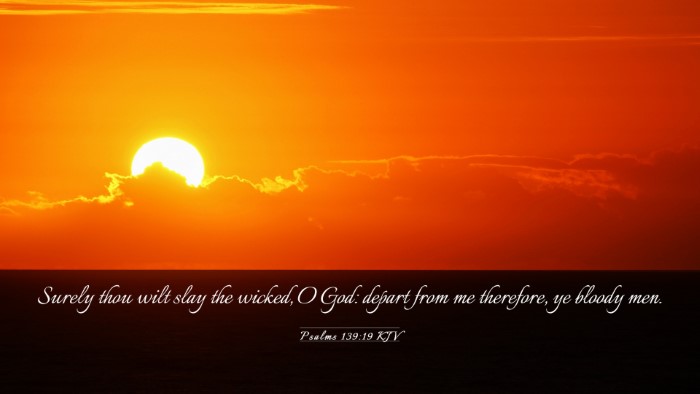 Picture 03 - Psalms 139:19 KJV Desktop Wallpaper - Surely thou wilt slay the wicked, O God: depart - Desktop Bible Verse Wallpaper