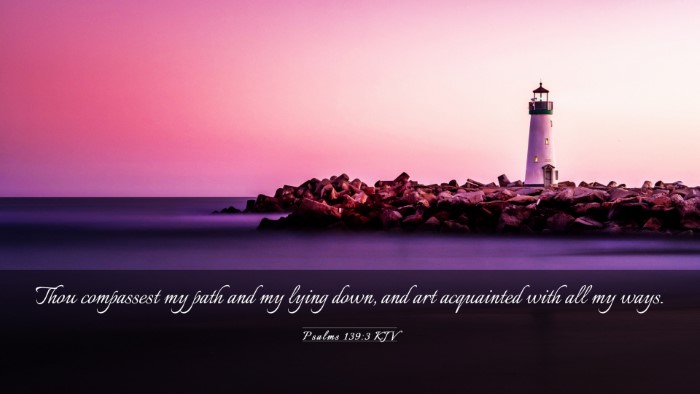 Picture 03 - Psalms 139:3 KJV Desktop Wallpaper - Thou compassest my path and my lying down, and - Desktop Bible Verse Wallpaper