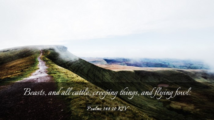 Picture 03 - Psalms 148:10 KJV Desktop Wallpaper - Beasts, and all cattle; creeping things, and - Desktop Bible Verse Wallpaper
