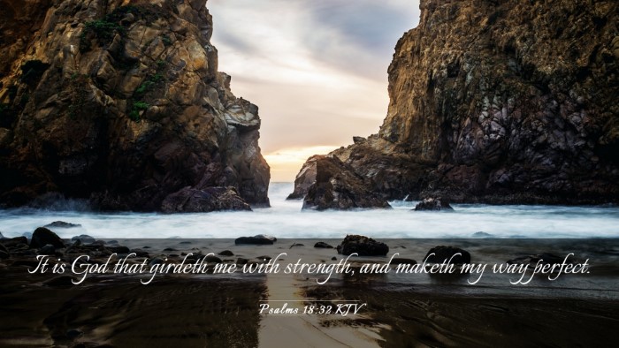 Picture 03 - Psalms 18:32 KJV Desktop Wallpaper - It is God that girdeth me with strength, and - Desktop Bible Verse Wallpaper