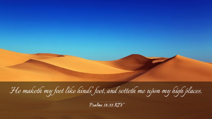 Picture 03 - Psalms 18:33 KJV Desktop Wallpaper - He maketh my feet like hinds' feet, and setteth - Desktop Bible Verse Wallpaper