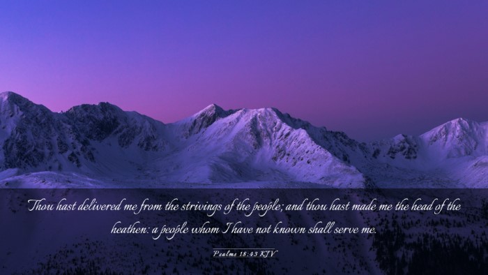 Picture 03 - Psalms 18:43 KJV Desktop Wallpaper - Thou hast delivered me from the strivings of the - Desktop Bible Verse Wallpaper