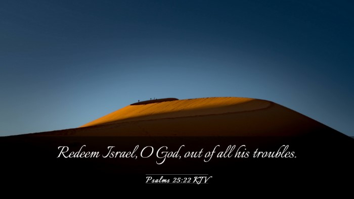 Picture 03 - Psalms 25:22 KJV Desktop Wallpaper - Redeem Israel, O God, out of all his - Desktop Bible Verse Wallpaper