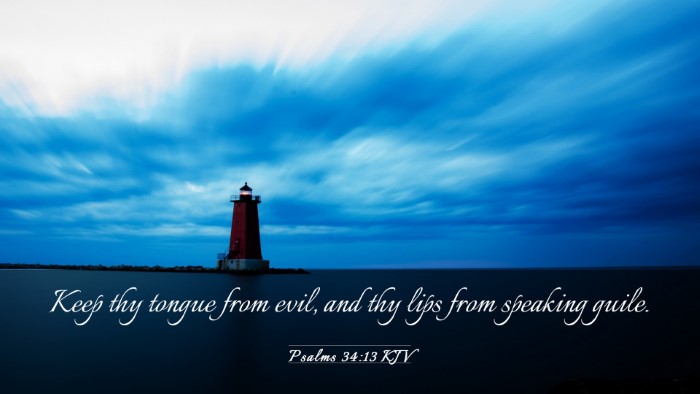 Picture 03 - Psalms 34:13 KJV Desktop Wallpaper - Keep thy tongue from evil, and thy lips from - Desktop Bible Verse Wallpaper