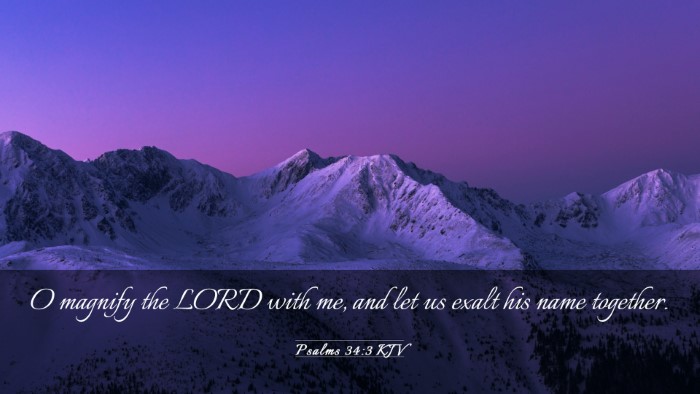 Picture 03 - Psalms 34:3 KJV Desktop Wallpaper - O magnify the LORD with me, and let us exalt his - Desktop Bible Verse Wallpaper
