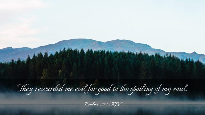 Picture 03 - Psalms 35:12 KJV Desktop Wallpaper - They rewarded me evil for good to the spoiling of - Desktop Bible Verse Wallpaper