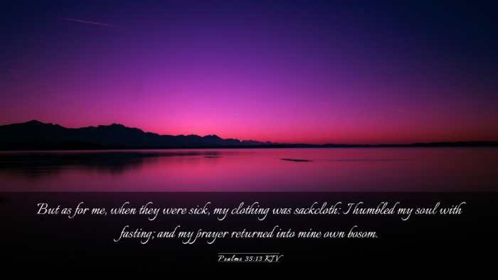Picture 03 - Psalms 35:13 KJV Desktop Wallpaper - But as for me, when they were sick, my clothing - Desktop Bible Verse Wallpaper