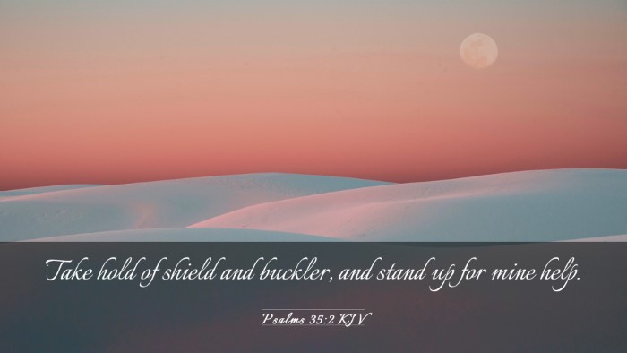 Picture 03 - Psalms 35:2 KJV Desktop Wallpaper - Take hold of shield and buckler, and stand up for - Desktop Bible Verse Wallpaper