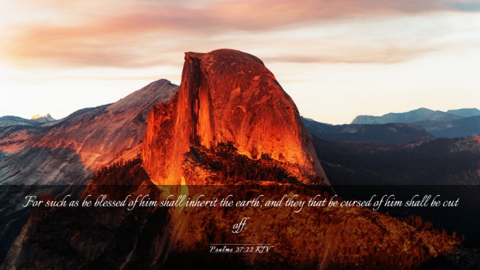 Picture 03 - Psalms 37:22 KJV Desktop Wallpaper - For such as be blessed of him shall inherit the - Desktop Bible Verse Wallpaper