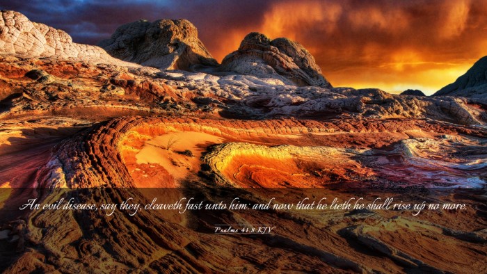 Picture 03 - Psalms 41:8 KJV Desktop Wallpaper - An evil disease, say they, cleaveth fast unto - Desktop Bible Verse Wallpaper