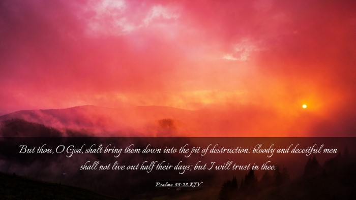 Picture 03 - Psalms 55:23 KJV Desktop Wallpaper - But thou, O God, shalt bring them down into the - Desktop Bible Verse Wallpaper