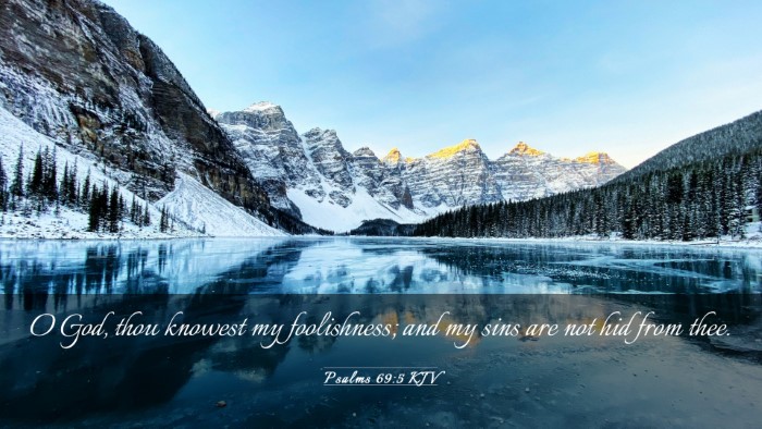 Picture 03 - Psalms 69:5 KJV Desktop Wallpaper - O God, thou knowest my foolishness; and my sins - Desktop Bible Verse Wallpaper