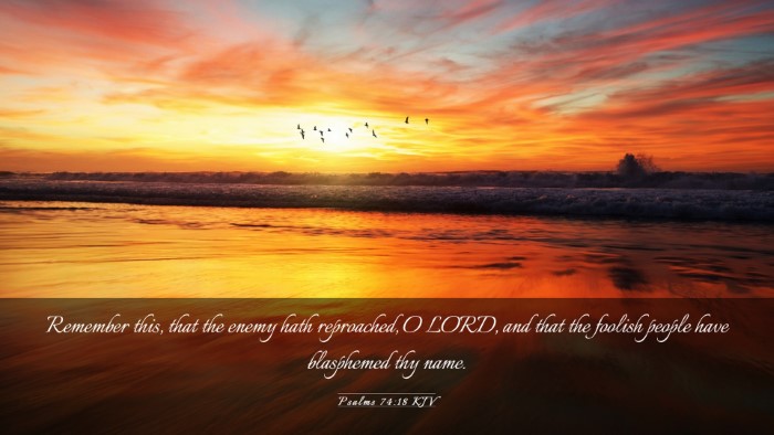 Picture 03 - Psalms 74:18 KJV Desktop Wallpaper - Remember this, that the enemy hath reproached, O - Desktop Bible Verse Wallpaper