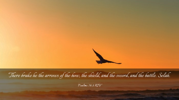 Picture 03 - Psalms 76:3 KJV Desktop Wallpaper - There brake he the arrows of the bow, the shield, - Desktop Bible Verse Wallpaper