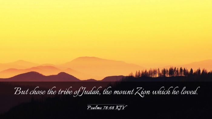 Picture 03 - Psalms 78:68 KJV Desktop Wallpaper - But chose the tribe of Judah, the mount Zion - Desktop Bible Verse Wallpaper