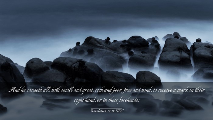 Picture 03 - Revelation 13:16 KJV Desktop Wallpaper - And he causeth all, both small and great, rich - Desktop Bible Verse Wallpaper