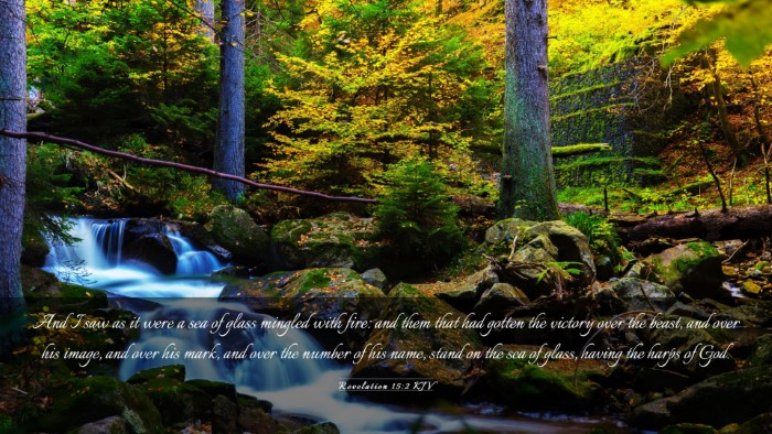 Picture 03 - Revelation 15:2 KJV Desktop Wallpaper - And I saw as it were a sea of glass mingled with - Desktop Bible Verse Wallpaper