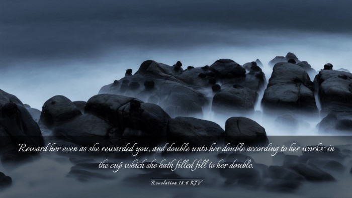 Picture 03 - Revelation 18:6 KJV Desktop Wallpaper - Reward her even as she rewarded you, and double - Desktop Bible Verse Wallpaper
