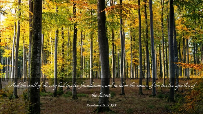 Picture 03 - Revelation 21:14 KJV Desktop Wallpaper - And the wall of the city had twelve foundations, - Desktop Bible Verse Wallpaper