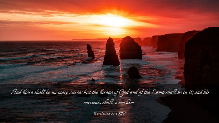 Picture 03 - Revelation 22:3 KJV Desktop Wallpaper - And there shall be no more curse: but the throne - Desktop Bible Verse Wallpaper