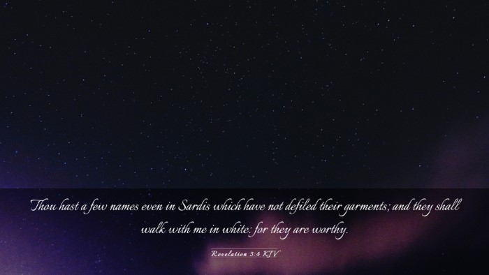 Picture 03 - Revelation 3:4 KJV Desktop Wallpaper - Thou hast a few names even in Sardis which have - Desktop Bible Verse Wallpaper