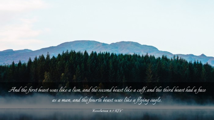 Picture 03 - Revelation 4:7 KJV Desktop Wallpaper - And the first beast was like a lion, and the - Desktop Bible Verse Wallpaper