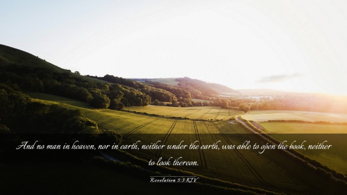 Picture 03 - Revelation 5:3 KJV Desktop Wallpaper - And no man in heaven, nor in earth, neither under - Desktop Bible Verse Wallpaper