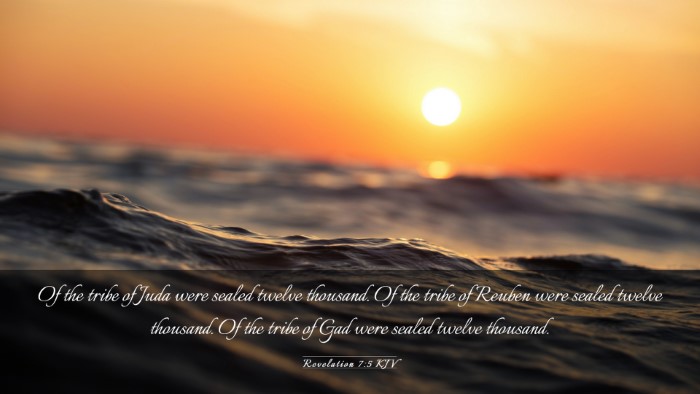 Picture 03 - Revelation 7:5 KJV Desktop Wallpaper - Of the tribe of Juda were sealed twelve thousand. - Desktop Bible Verse Wallpaper