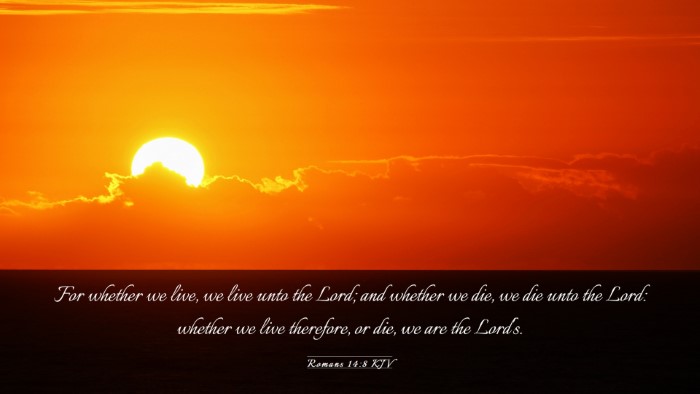 Picture 03 - Romans 14:8 KJV Desktop Wallpaper - For whether we live, we live unto the Lord; and - Desktop Bible Verse Wallpaper