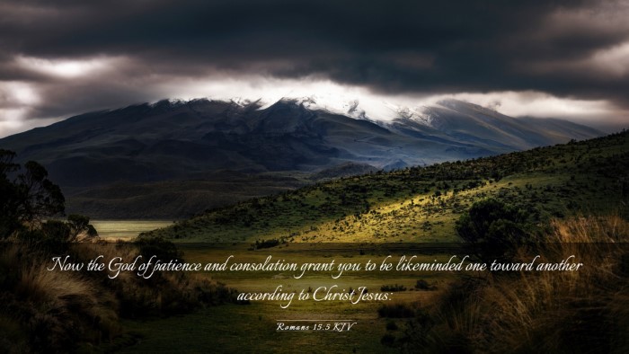 Picture 03 - Romans 15:5 KJV Desktop Wallpaper - Now the God of patience and consolation grant you - Desktop Bible Verse Wallpaper