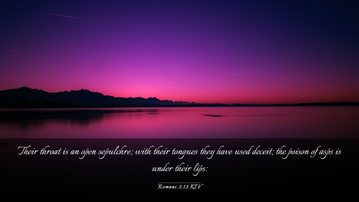 Picture 03 - Romans 3:13 KJV Desktop Wallpaper - Their throat is an open sepulchre; with their - Desktop Bible Verse Wallpaper
