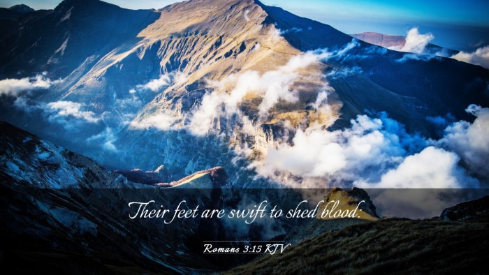 Picture 03 - Romans 3:15 KJV Desktop Wallpaper - Their feet are swift to shed - Desktop Bible Verse Wallpaper