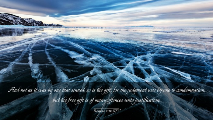 Picture 03 - Romans 5:16 KJV Desktop Wallpaper - And not as it was by one that sinned, so is the - Desktop Bible Verse Wallpaper
