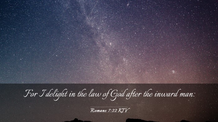 Picture 03 - Romans 7:22 KJV Desktop Wallpaper - For I delight in the law of God after the inward - Desktop Bible Verse Wallpaper