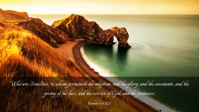 Picture 03 - Romans 9:4 KJV Desktop Wallpaper - Who are Israelites; to whom pertaineth the - Desktop Bible Verse Wallpaper