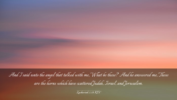 Picture 03 - Zechariah 1:19 KJV Desktop Wallpaper - And I said unto the angel that talked with me, - Desktop Bible Verse Wallpaper
