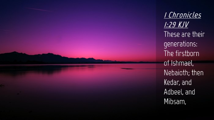 Picture 04 - 1 Chronicles 1:29 KJV Desktop Wallpaper - These are their generations: The firstborn of - Desktop Bible Verse Wallpaper