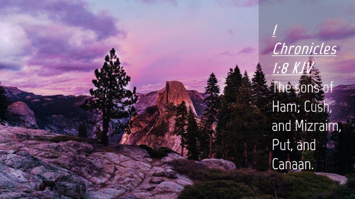 Picture 04 - 1 Chronicles 1:8 KJV Desktop Wallpaper - The sons of Ham; Cush, and Mizraim, Put, and - Desktop Bible Verse Wallpaper