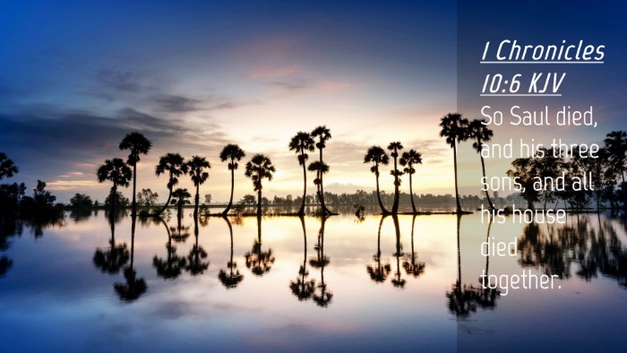 Picture 04 - 1 Chronicles 10:6 KJV Desktop Wallpaper - So Saul died, and his three sons, and all his - Desktop Bible Verse Wallpaper