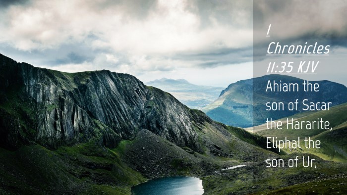 Picture 04 - 1 Chronicles 11:35 KJV Desktop Wallpaper - Ahiam the son of Sacar the Hararite, Eliphal the - Desktop Bible Verse Wallpaper