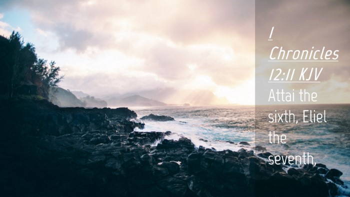 Picture 04 - 1 Chronicles 12:11 KJV Desktop Wallpaper - Attai the sixth, Eliel the - Desktop Bible Verse Wallpaper