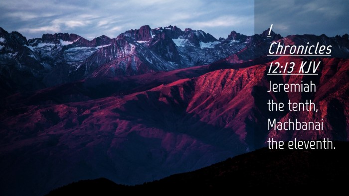 Picture 04 - 1 Chronicles 12:13 KJV Desktop Wallpaper - Jeremiah the tenth, Machbanai the - Desktop Bible Verse Wallpaper