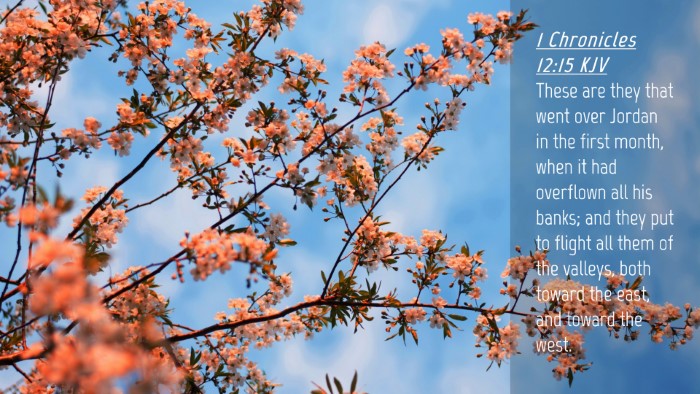 Picture 04 - 1 Chronicles 12:15 KJV Desktop Wallpaper - These are they that went over Jordan in the first - Desktop Bible Verse Wallpaper