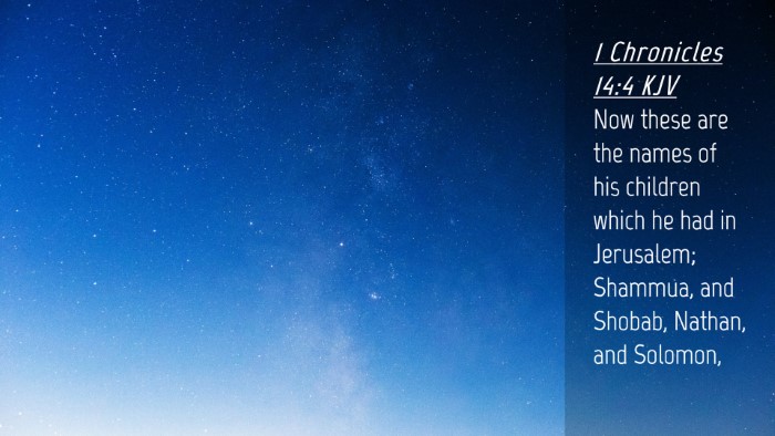 Picture 04 - 1 Chronicles 14:4 KJV Desktop Wallpaper - Now these are the names of his children which he - Desktop Bible Verse Wallpaper